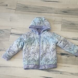 Disney Frozen Kids Jacket - Reversible Purple And Blue
